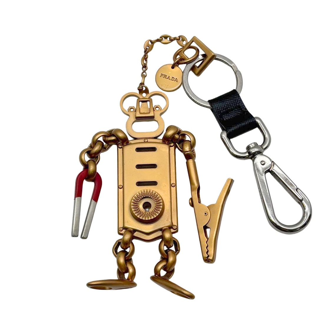 PRADA プラダ ロボット キーホルダー キーリング チャーム ゴールド系