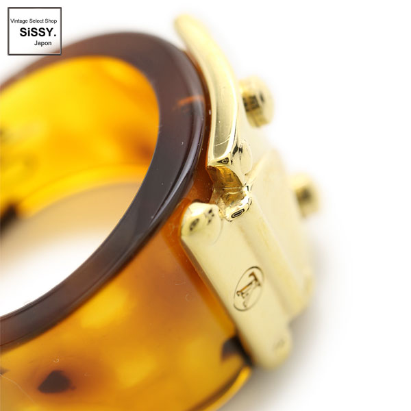 ■ルイヴィトン■ バーグ ロックミー リング 指輪 べっ甲柄 ブラウン ブラック ゴールド L（約16号） M65203 【LOUIS VUITTON】