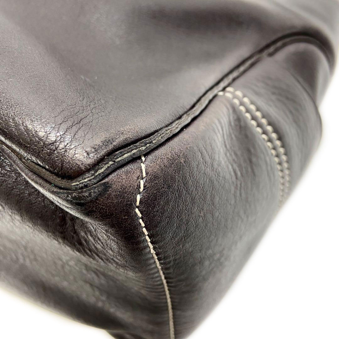 CELINE セリーヌ ブギーバッグ ハンドバッグ レザー ダークブラウン CE/00/23