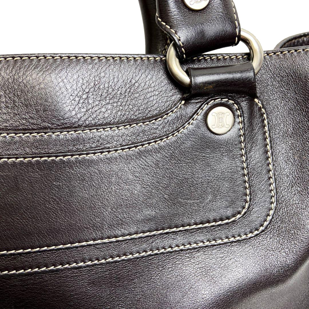 CELINE セリーヌ ブギーバッグ ハンドバッグ レザー ダークブラウン CE/00/23