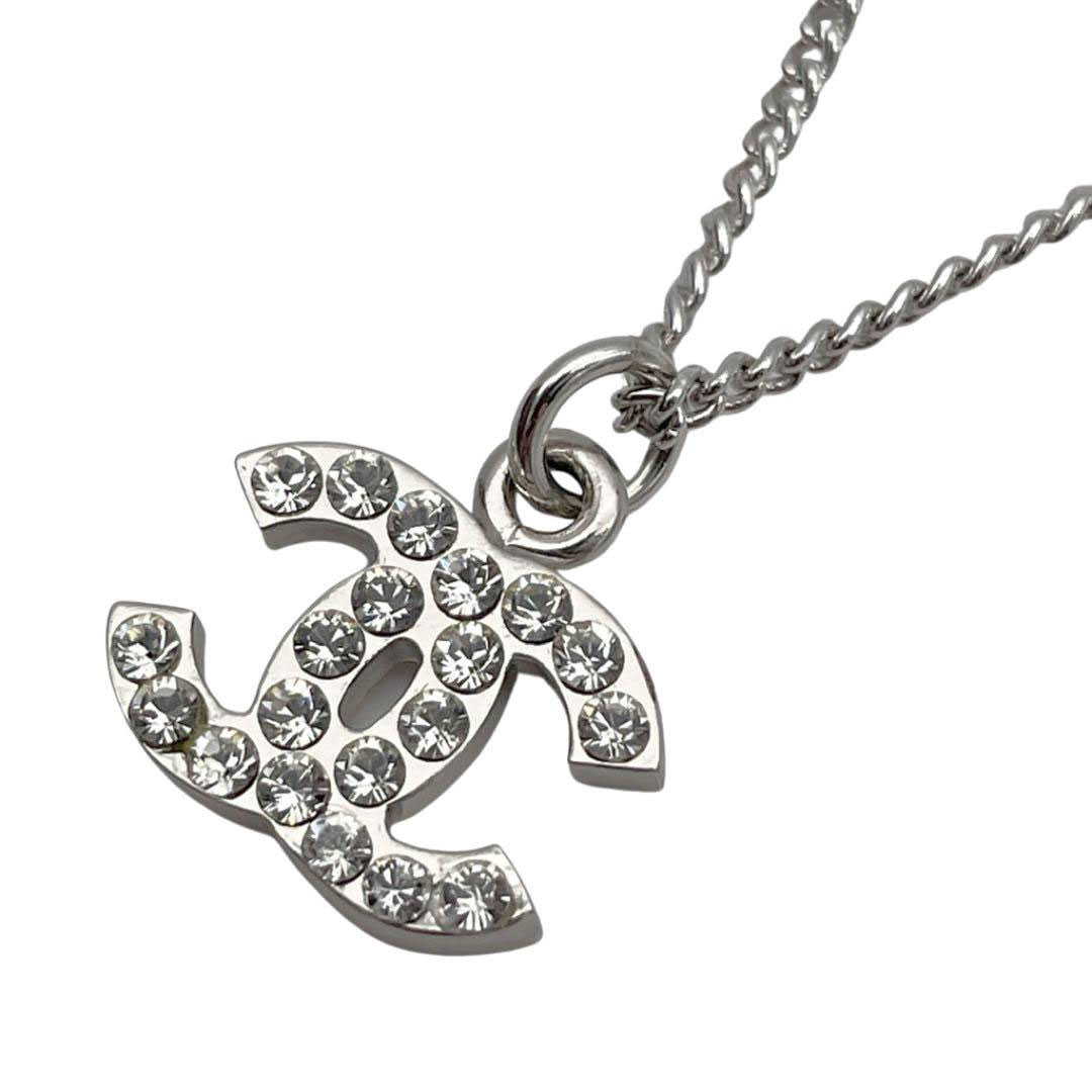 CHANEL シャネル ココマークラインストーン シルバー 05V CCマーク CHANEL シャネル ネックレス ココマーク ラインストーン