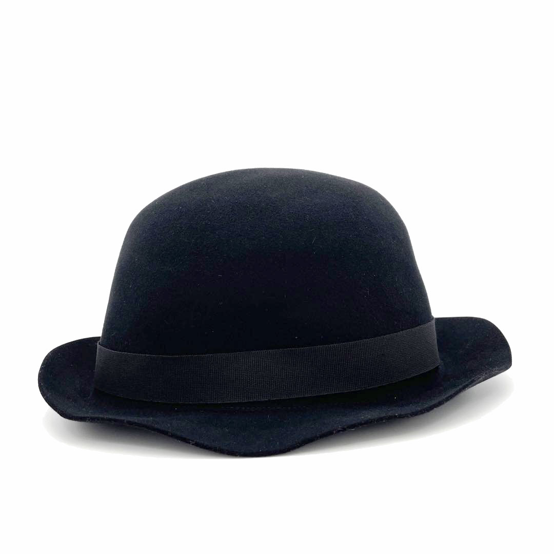 エルメス　カラフルリボン付き黒ハット　60サイズ HERMES エルメス ハット 帽子 ベルトリボンデザイン 60 コットン/ビス