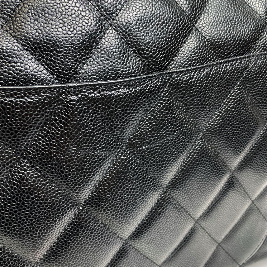 CHANEL シャネル 2WAY ボストンバッグ キャビアスキン ココマーク ブラック ゴールド金具 8番台(2003年頃製造)