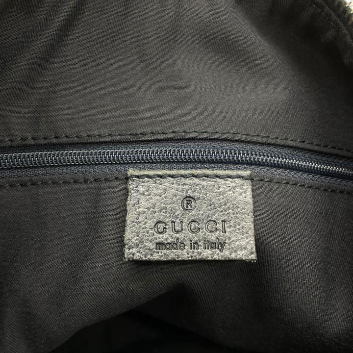 GUCCI グッチ ワンショルダー バッグ GGキャンバス シェリーライン ベージュ ネイビー