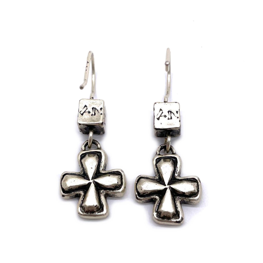 【美しいクロスデザイン♢】CHANEL*ピアス CHANEL シャネル クロス フックピアス シルバー ヴィンテージ