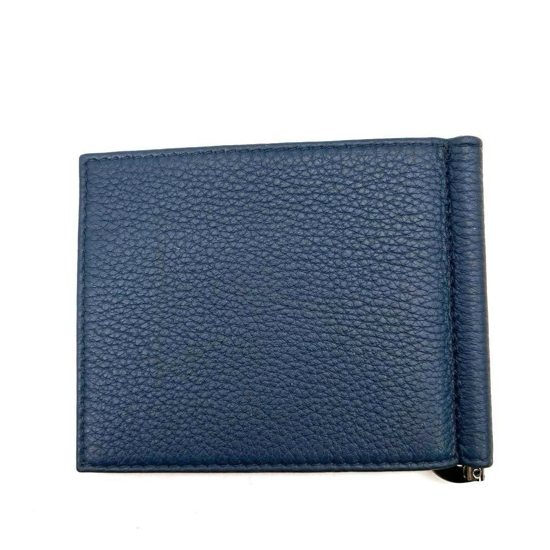 PRADA プラダ マネークリップ 二つ折り財布 カードケース レザー 2MN077 ブルー