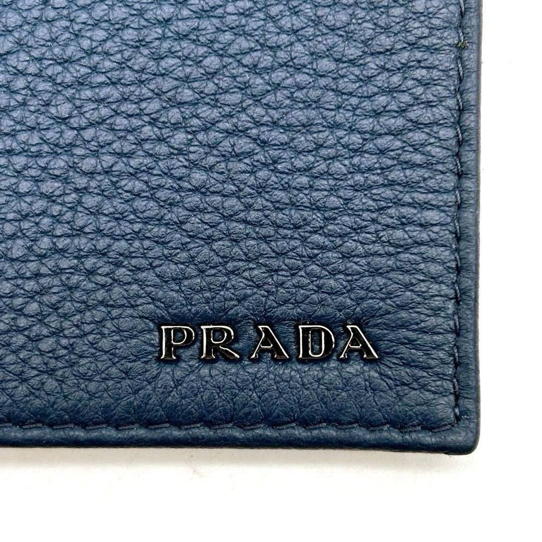 PRADA プラダ マネークリップ 二つ折り財布 カードケース レザー 2MN077 ブルー