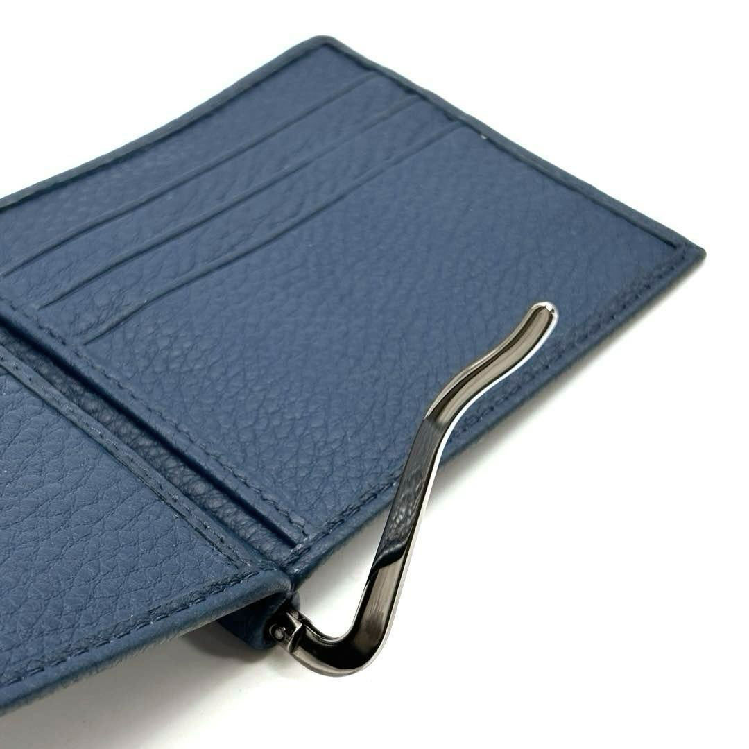 PRADA プラダ マネークリップ 二つ折り財布 カードケース レザー 2MN077 ブルー