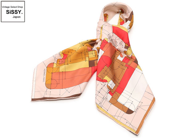 HERMES エルメス カレ90 「ECHEC AU ROI」 スカーフ シルク マルチカラー