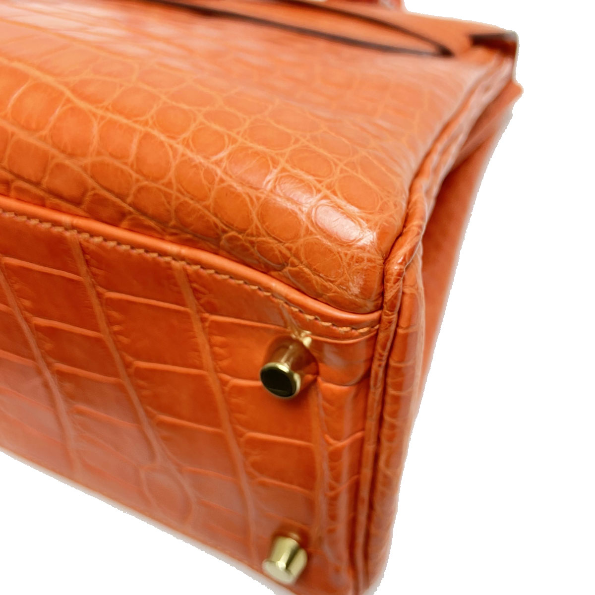 HERMES エルメス ケリー32 2WAYハンドバッグ クロコダイル オレンジ ゴールド金具 □R刻印 (2014年頃製造)