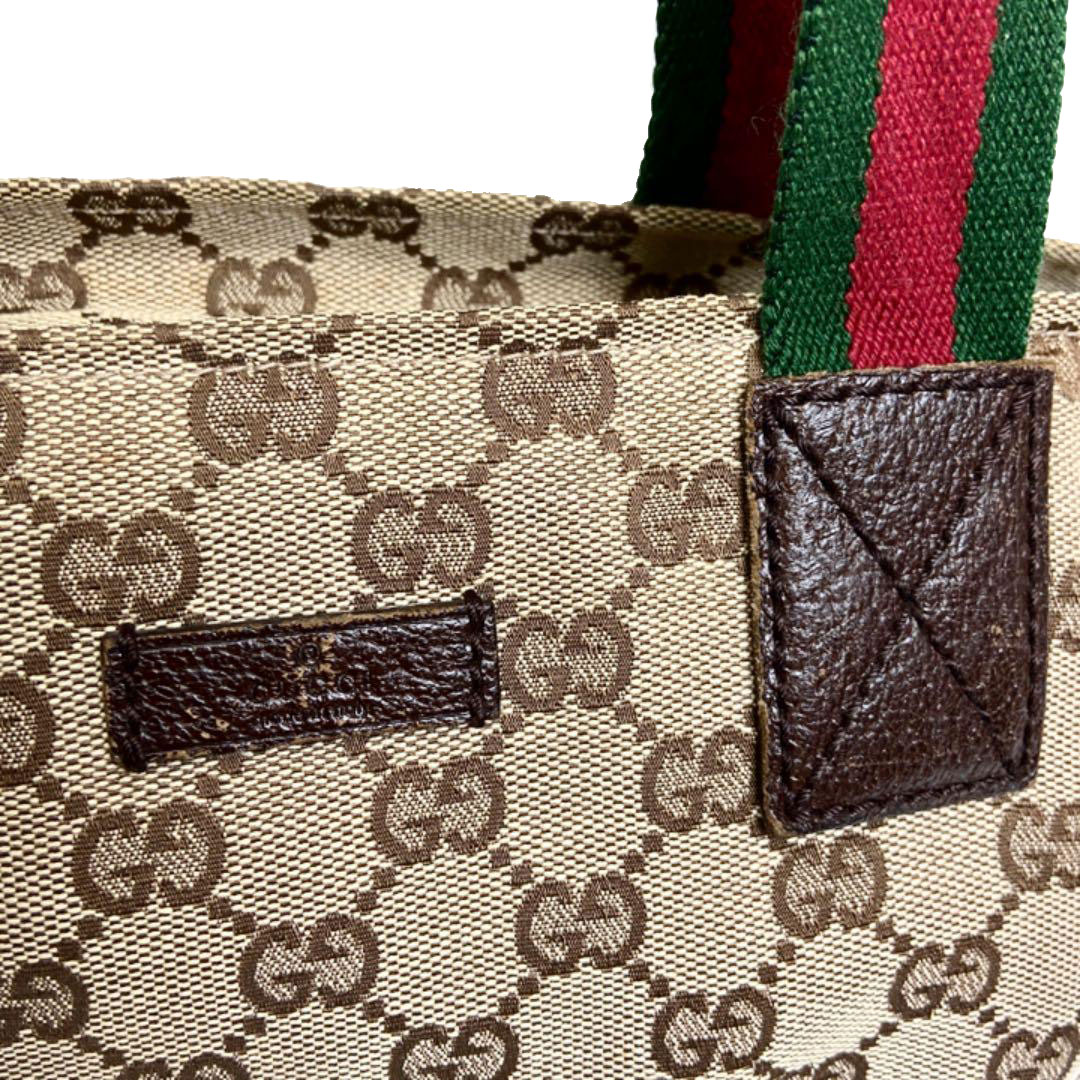 GUCCI グッチ ハンドバッグ GGキャンバス シェリーライン ベージュ ブラウン グリーン レッド 131228