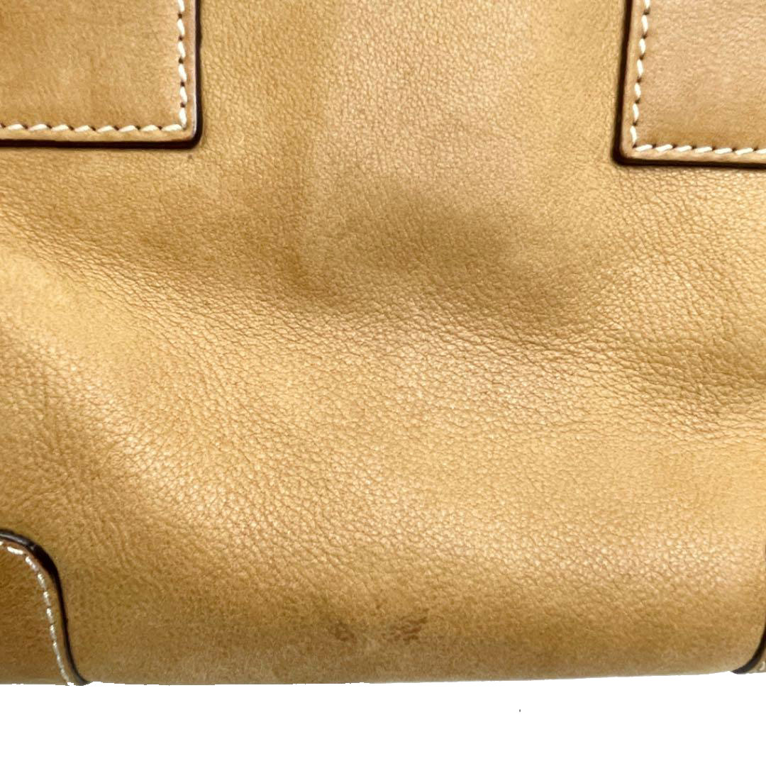 LOEWE ロエベ アマソナ28 ハンドバッグ レザーべっ甲モチーフ キャメル系