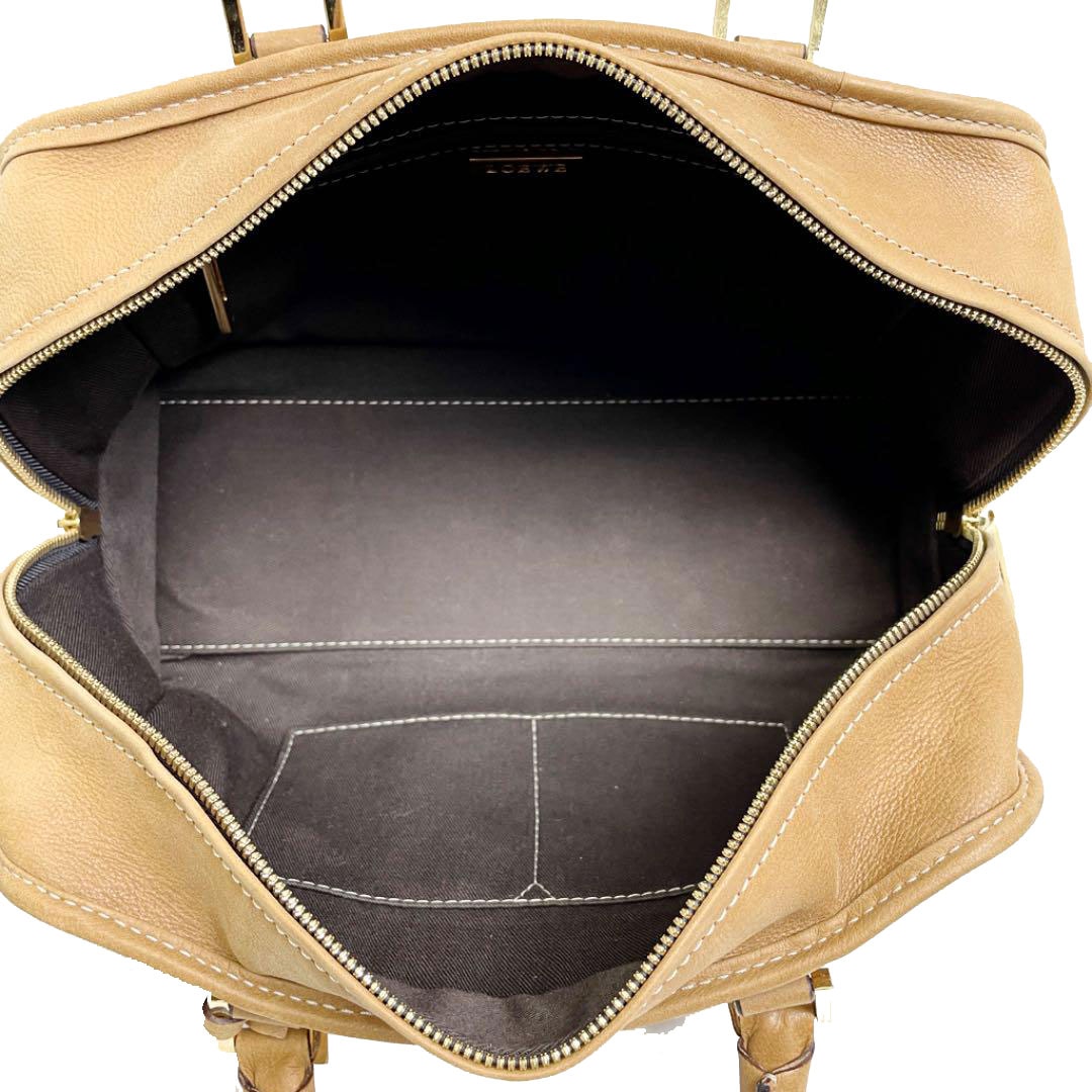 LOEWE ロエベ アマソナ28 ハンドバッグ レザーべっ甲モチーフ キャメル