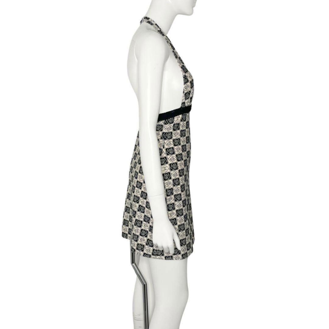 CHANEL シャネル 水着 ホルターネック カメリア ココマーク 36 ブラック 04P