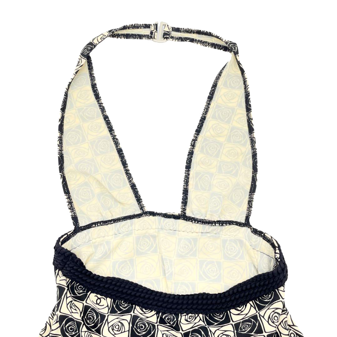 CHANEL シャネル 水着 ホルターネック カメリア ココマーク 36 ブラック 04P