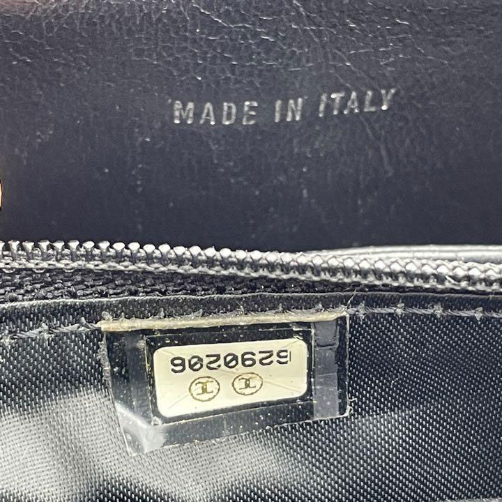 CHANEL シャネル ケリー型ハンドバッグ キャビアスキン ココマーク ターンロック ブラック シルバー金具 6番台