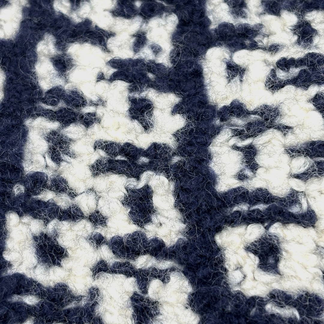 CAHNEL シャネル ココマーク ニット帽 カシミヤ/シルク ネイビー/ホワイト