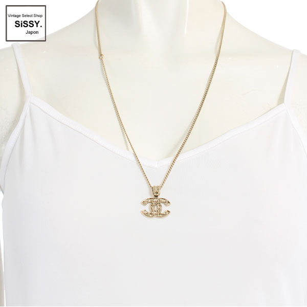 ■シャネル■ ロングネックレス ココマーク シャンパンゴールド A15C 【CHANEL】