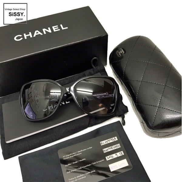 CHANEL サングラス　グレーマーブル調　スタッズ&ココマーク付きフレーム CHANEL サングラスグレーマーブル調スタッズ&ココマーク付きフレーム