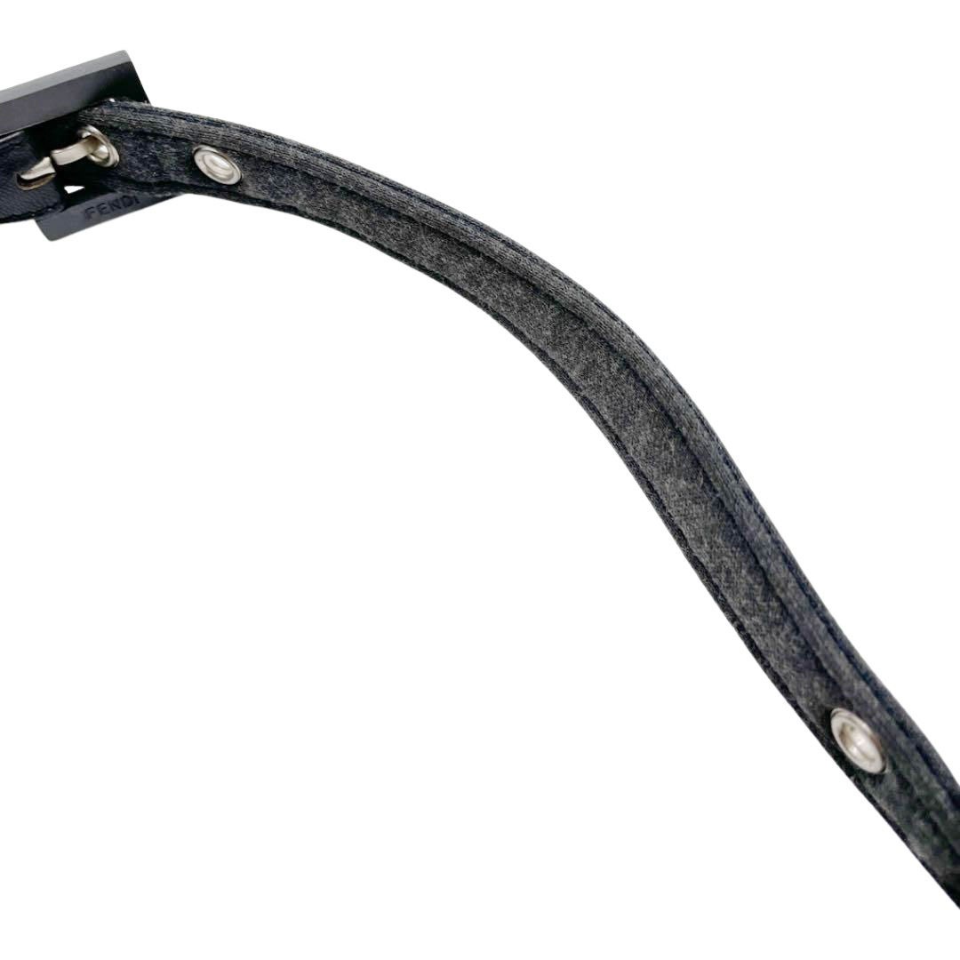 FENDI フェンディ ミニショルダーバッグ コットンジャージ チャコールグレー