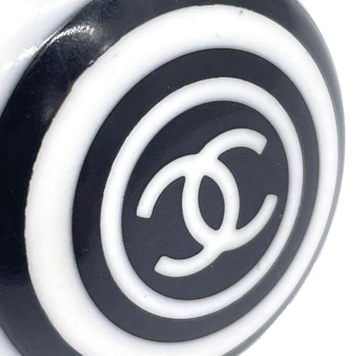 CHANEL シャネル リング 指輪 ココマーク プラスチック バイカラー ブラック ホワイト 約12号