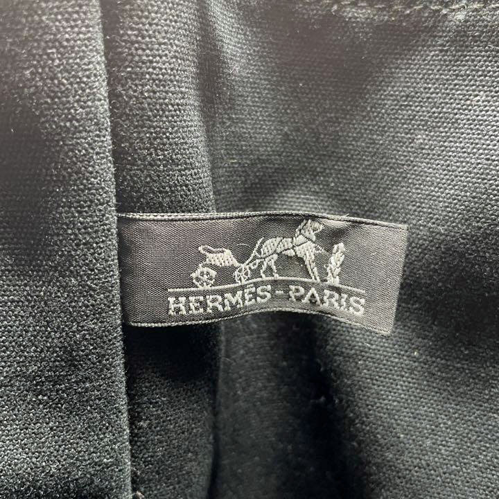 HERMES エルメス ハンドバッグ サクソーMM トワルアッシュ キャンバス グレー系 ブラック