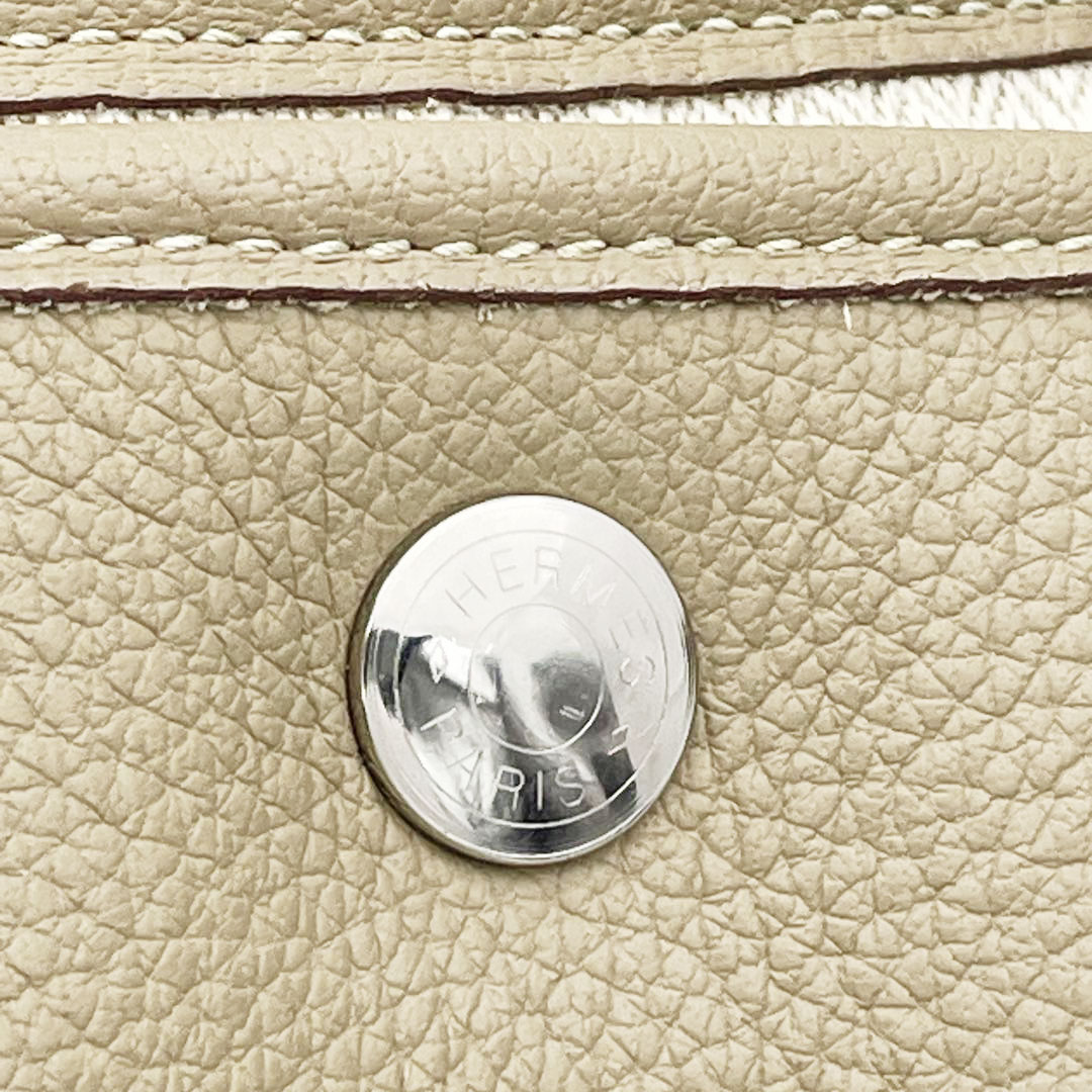 HERMES エルメス トートバッグ ガーデンパーティPM ネゴンダ ベージュ系 □L刻印