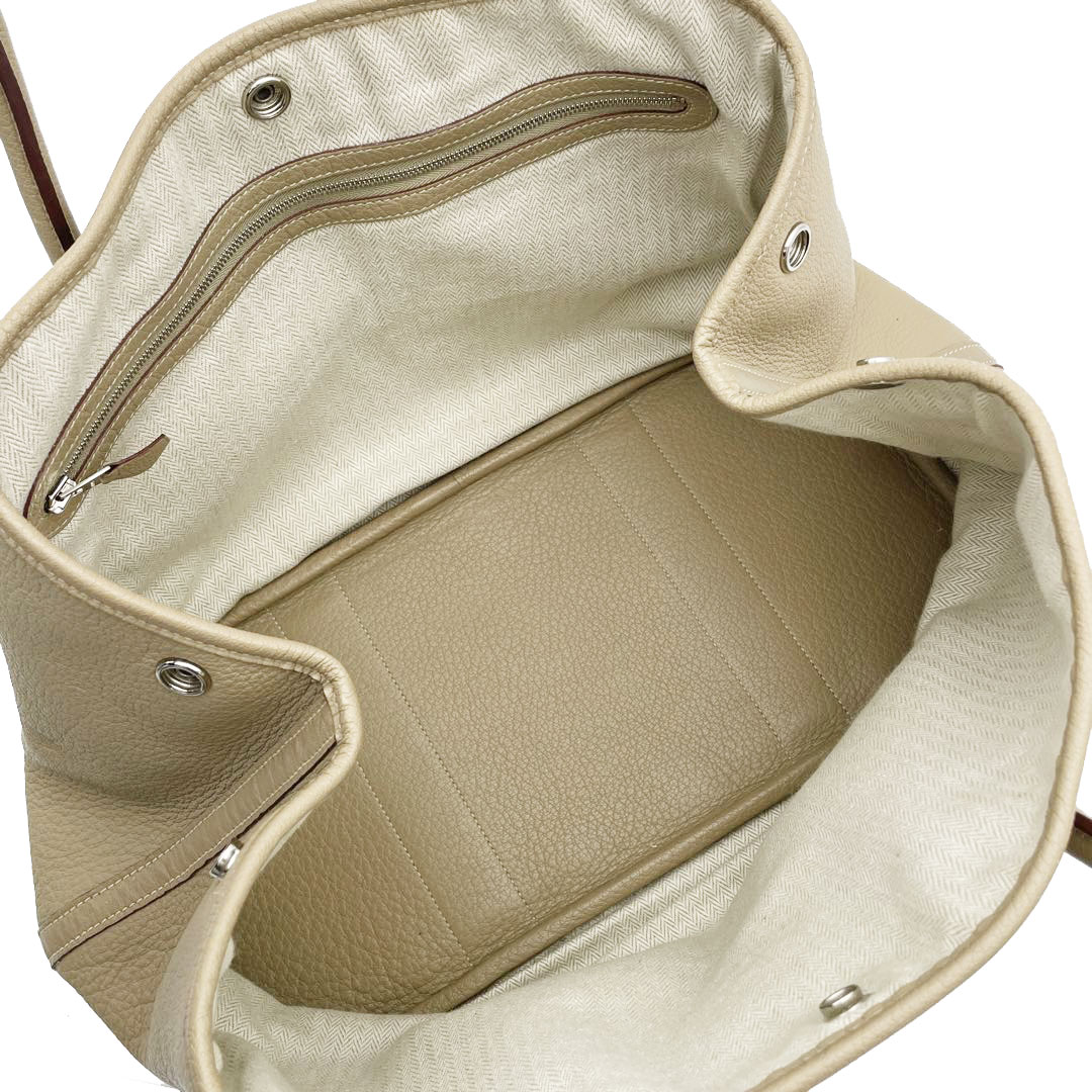 HERMES エルメス トートバッグ ガーデンパーティPM ネゴンダ ベージュ系 □L刻印