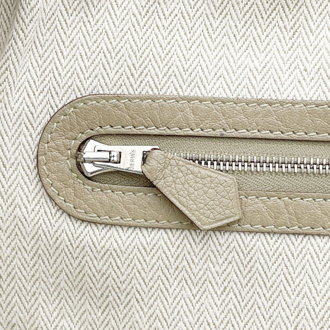 HERMES エルメス トートバッグ ガーデンパーティPM ネゴンダ ベージュ系 □L刻印