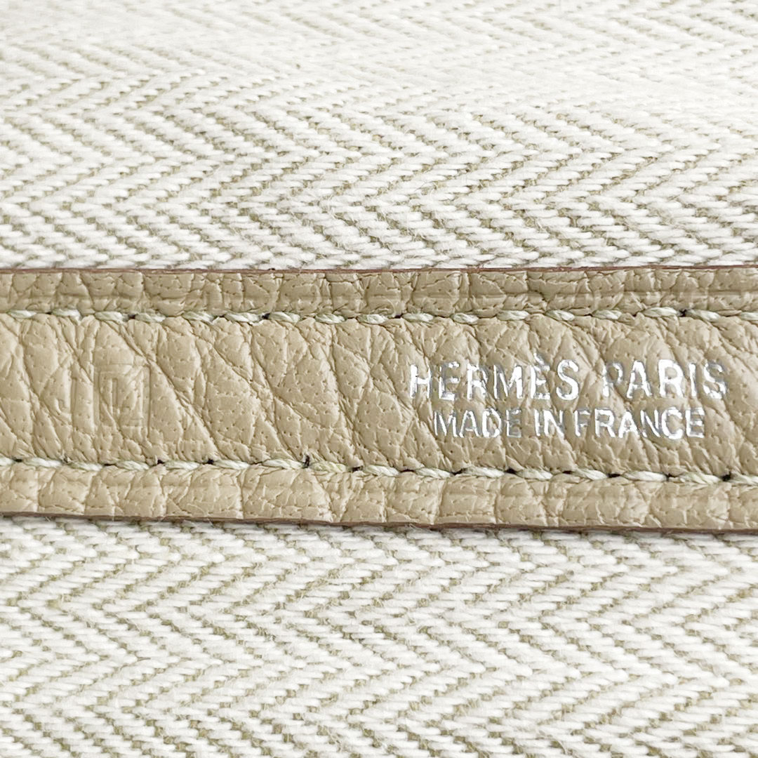 HERMES エルメス トートバッグ ガーデンパーティPM ネゴンダ ベージュ系 □L刻印