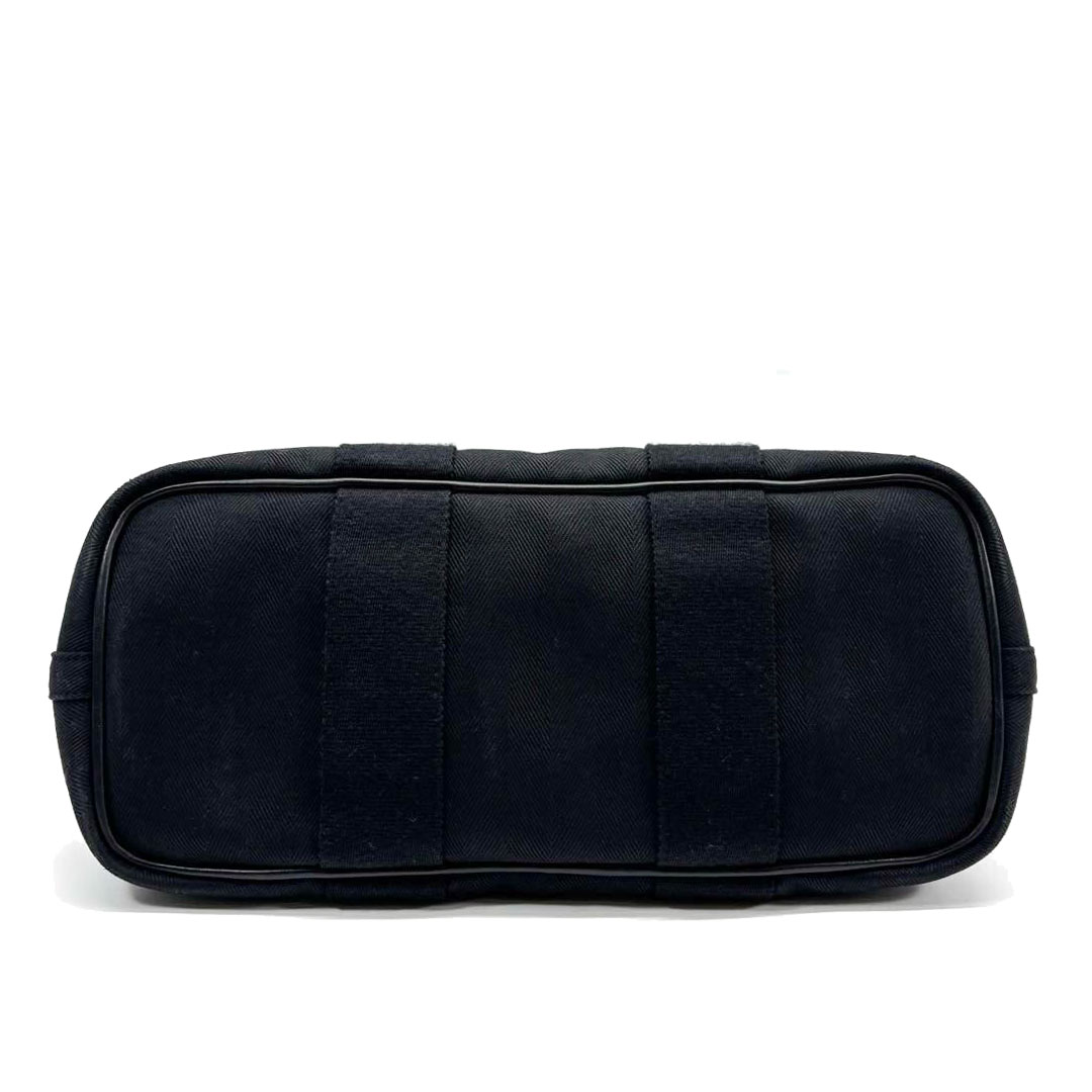 HERMES エルメス ハンドバッグ ヴァルパライソPM トワルシェブロン/レザー ブラック □P刻印