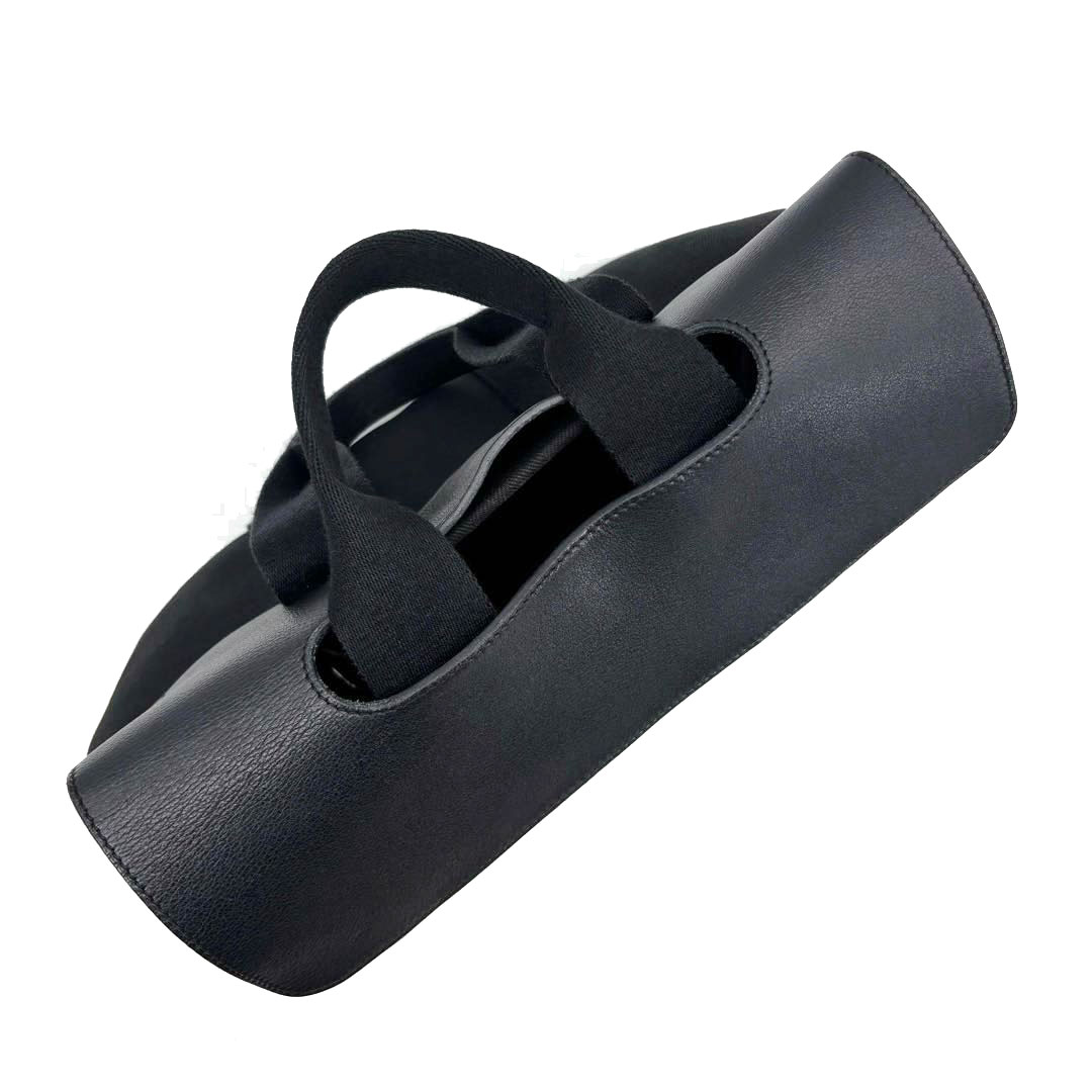 HERMES エルメス ハンドバッグ ヴァルパライソPM トワルシェブロン/レザー ブラック □P刻印