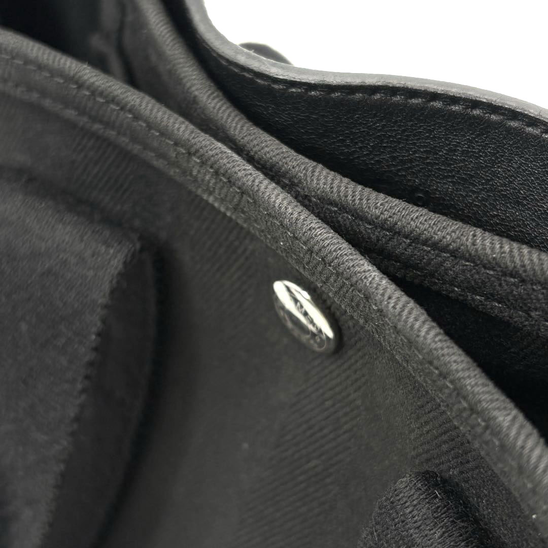 HERMES エルメス ハンドバッグ ヴァルパライソPM トワルシェブロン/レザー ブラック □P刻印