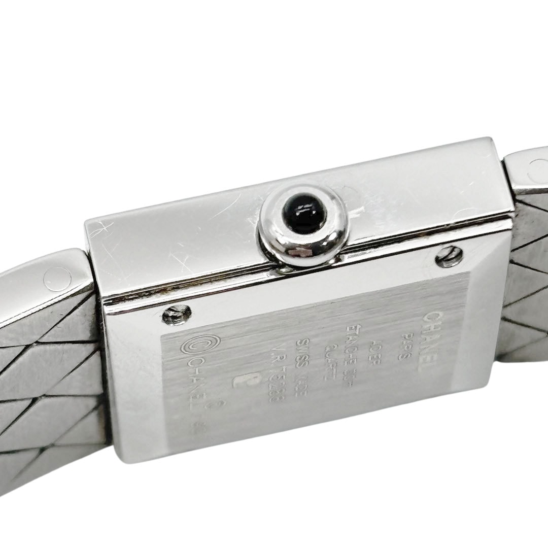 CHANEL シャネル レディース腕時計 マトラッセ QZ シルバー 黒文字盤 H0009