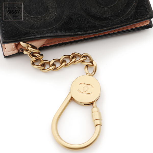 希少 CHANEL ケース ココマーク ハラコ レザー キーリング 希少 CHANEL