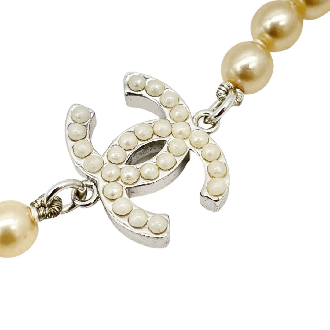 CHANEL シャネル ロングネックレス フェイクパール ココマーク 05V