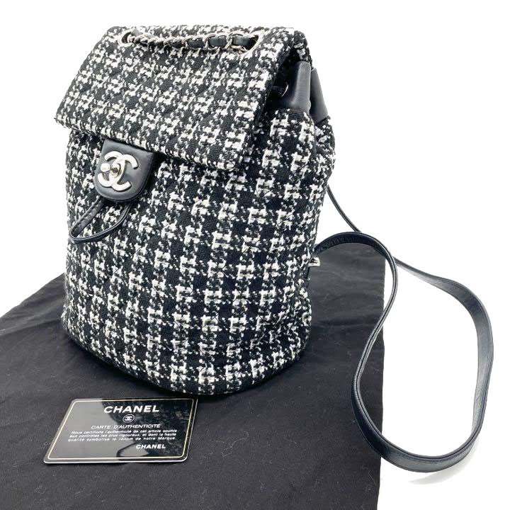 CHANEL シャネル バックパック リュックサック ツイード レザー
