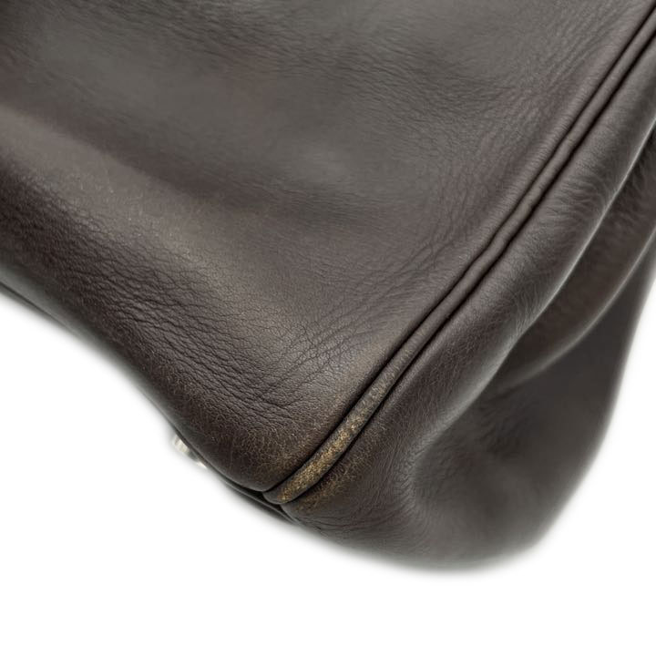 HERMES エルメス オータクロア32 ハンドバッグ ボックスカーフ ダーク