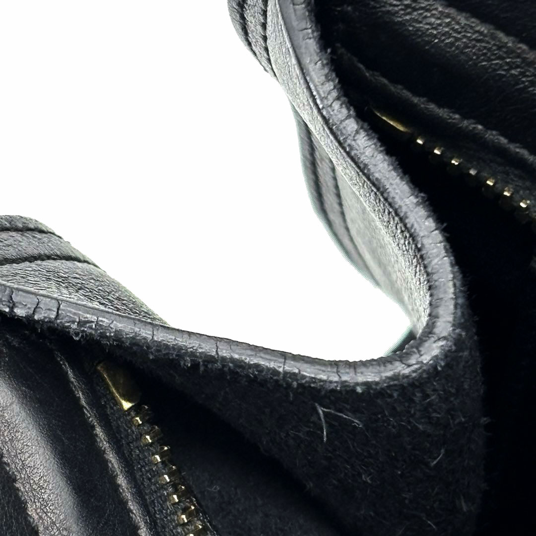 SAINT LAURENT PARIS サンローランパリ 2WAYハンドバッグ  ベイビーカバス レザー ブラック/ゴールド金具 424868