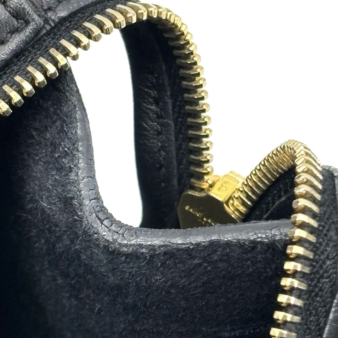 SAINT LAURENT PARIS サンローランパリ 2WAYハンドバッグ  ベイビーカバス レザー ブラック/ゴールド金具 424868