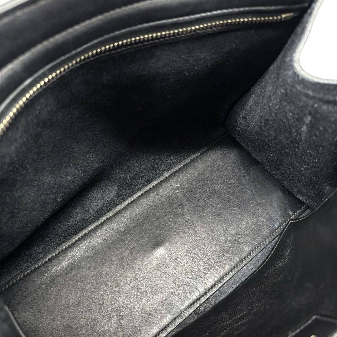 SAINT LAURENT PARIS サンローランパリ 2WAYハンドバッグ  ベイビーカバス レザー ブラック/ゴールド金具 424868