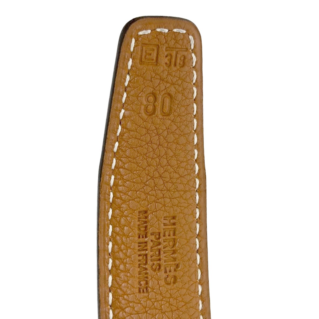 HERMES エルメス Hベルト ミニコンスタンス 80 リバーシブル ボックスカーフ/トリヨンクレマンス ブラック/ゴールド/シルバー金具 □E刻印