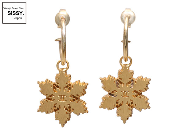 シャネル ■CHANEL■ ピアス メタル ゴールド 雪の結晶 01A