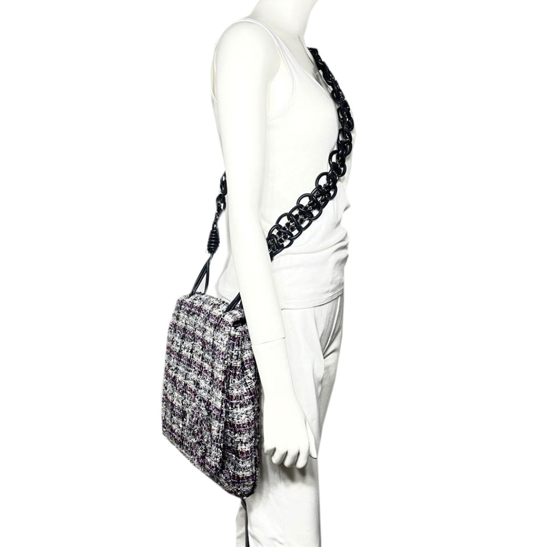 CHANEL シャネル ミックスツイード カメリア ショルダーバッグ