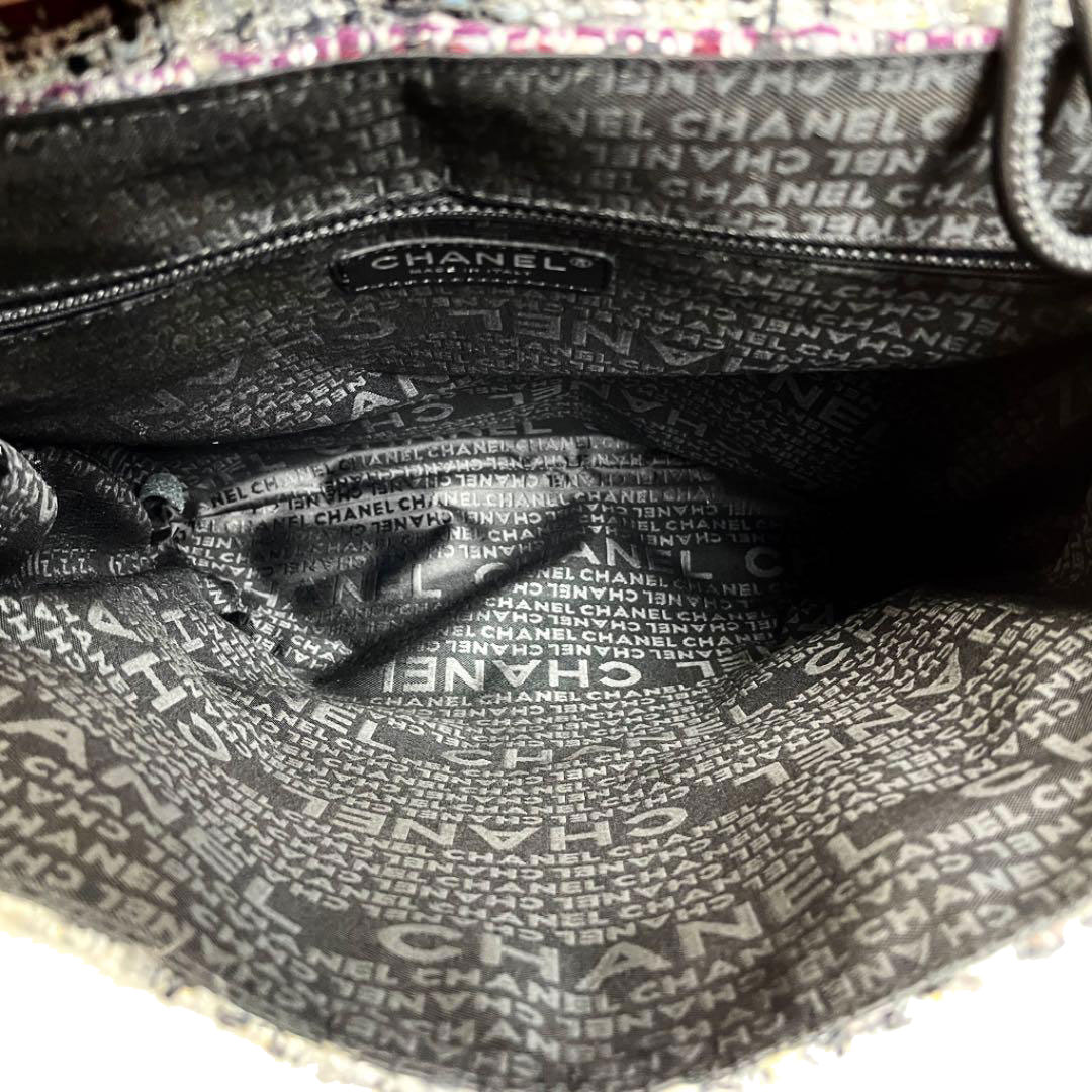 Chanel バック　カメリア　グレー CHANEL シャネル ミックスツイード カメリア ショルダーバッグ