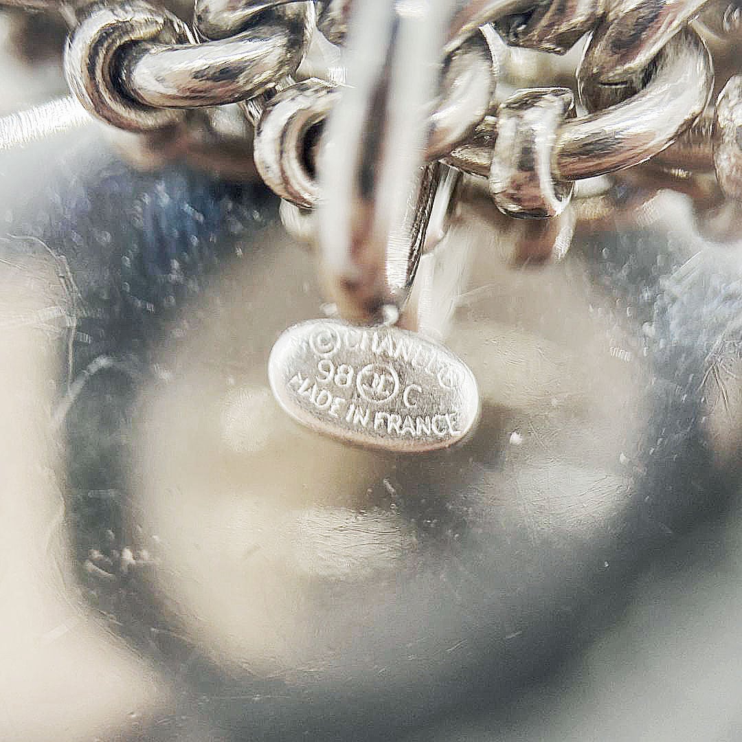 CHANEL シャネル ネックレス カメリア ホワイト シルバー 98C