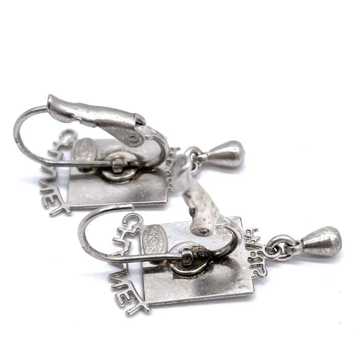CHANEL シャネル ピアス プレート ロゴ ココマーク シルバー 00C 