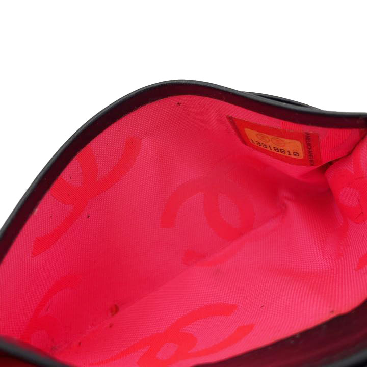 CHANEL シャネル カンボンライン パスケース カードケース レザー ブラック 13番台