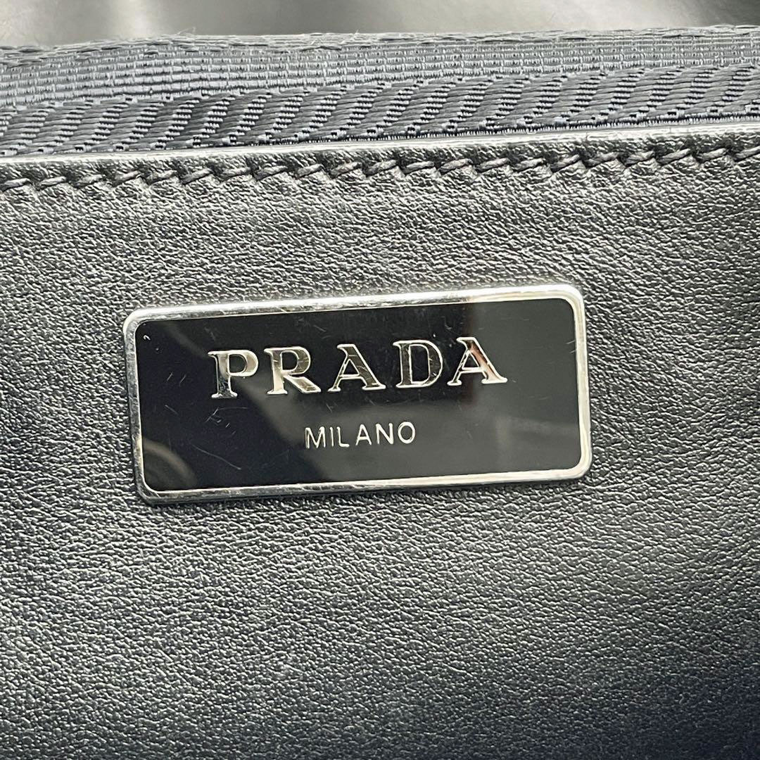 PRADA プラダ リュックサック デイパック ナイロン ファー レザー パンチング 三角ロゴプレート ブラック 1BZ811