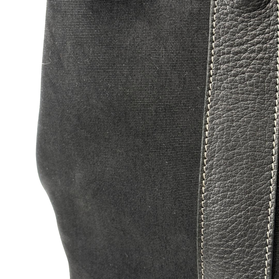 HERMES エルメス トートバッグ ガーデンパーティ36 PM トワルオフィシエ/レザー ブラック □G刻印